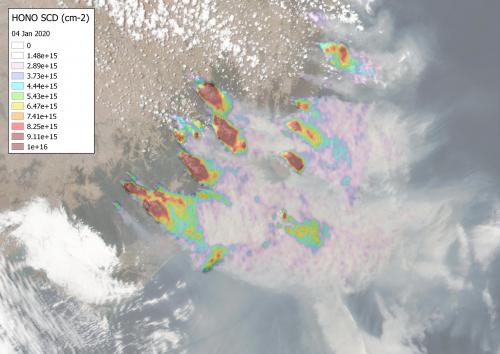 Fires in Victoria and New South Wales HONO emissions
