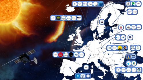 Kaart van Europa met de landen van het SWESNET Consortium