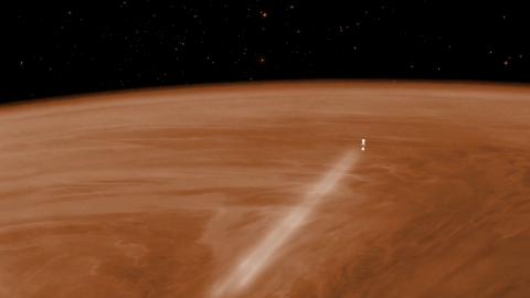 Venus planeet met Venus Express aerobraking